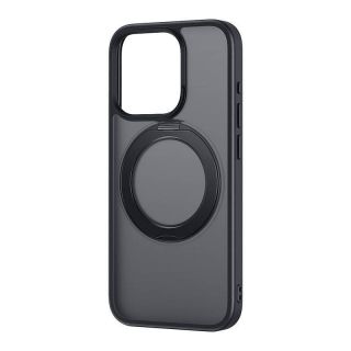 Baseus Phone Case SkyRing Magnetic with Stand for iP 15 Pro + tempered-glass and cleaning kit  black