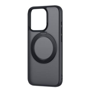 Baseus Phone Case with Stand SkyRing 360° for iP 15 +tempered-glass and cleaning kit  black