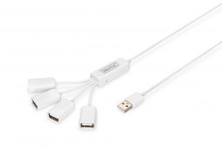 - Digitus 
 
 USB 2.0 Cable Hub, 4-Port 4x USB A / F, 1x USB A male, DC2.5mm PSU not incl. DA-70216