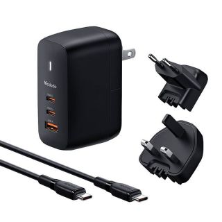 - Mcdodo Mcdodo CH-8442 UK / US / EU network charger, 2x USB-C + USB-A, USB-C cable 2m, 65W  black melns