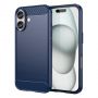 - Hurtel Carbon Case for iPhone 16 Silicone Case Blue