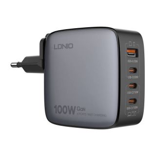 - LDNIO LDNIO Q408 100W USB-A + 3x USB-C mains charger  black melns