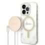 GUESS GUBPP14LHMEACSH Case+ Charger Set iPhone 14 Pro 6.1" white / white hard case Marble MagSafe