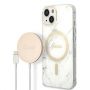 GUESS Set GUBPP14SHMEACSH Case+ Charger iPhone 14 6.1" white / white hard case Marble MagSafe