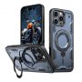 - Hurtel Hybrid Armor Trendy Case with MagSafe for iPhone 16 Pro Max Blue