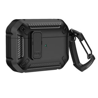 - Hurtel Airpods 4 Armor Case with Carabiner Black