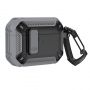 - Hurtel Airpods 4 Armor Case with Carabiner Gray