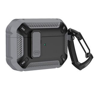 - Hurtel Airpods 4 Armor Case with Carabiner Gray