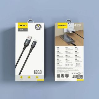 -&nbsp;Dudao Dudao L3SM USB-A MicroUSB 3A 1.2m Braided Cable Black