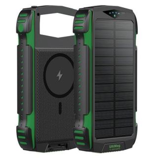 4smarts Powerbank Solarny TitanPack Rugged UltiMag 20000mAh zielony / green 540244 zaļš