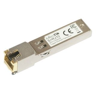 MikroTik&nbsp;S+RJ10 SFP+, Copper, RJ-45, 10 / 100 / 1000 / 10000 Mbit / s, Maximum transfer distance 200 m, COMPATIBLE ONLY WITH ACTIVE COOLING SWITCHES  DISCONNECTS WITH PASSIVE COOLING SWITCHES , -20 to +60C