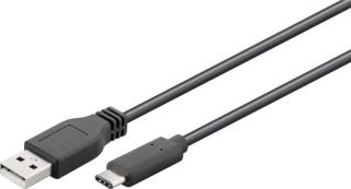 - Goobay 
 
 USB 2.0 cable 55466 USB-C male, USB 2.0 male type A , 1 m, Black melns