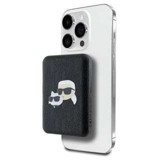 - Karl Lagerfeld Karl Lagerfeld Powerbank indukcyjny KLPB5FPGKSKCHK 15W 5000mAh czarny / black Karl&Choupette Head Pin MagSafe melns