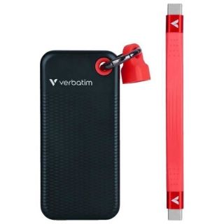 Verbatim Verbatim Verbatim Dysk SSD 1TB - brelok do kluczy z kablem USB 3.2 gen.2 czarno-czerwony / black-red 32192