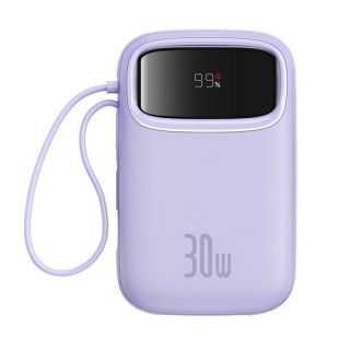 Baseus Baseus Baseus QPow 2 30W 10000mAh Power Bank with Built-in USB-C Cables - Purple