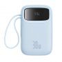 Baseus Baseus Baseus QPow 2 30W 10000mAh Power Bank with Built-in USB-C Cables - Blue