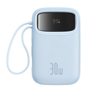 Baseus Baseus Baseus QPow 2 30W 10000mAh Power Bank with Built-in USB-C Cables - Blue