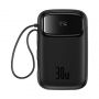 Baseus Baseus Baseus QPow 2 30W 10000mAh Power Bank with Built-in USB-C Cables - Black