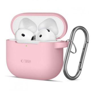 - Tech-Protect Apple AIRPODS 4 DUSTY SILICONE HOOK Case Pink rozā