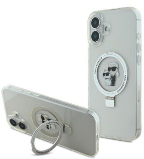 -&nbsp;Karl Lagerfeld Apple iPhone 16 Ringstand Karl and Choupette MagSafe Case Transparent
