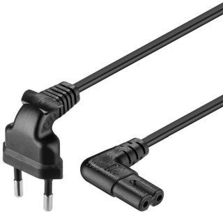 - Goobay 
 
 Euro connection cord, both ends angled 97344 0.75 m, Black melns