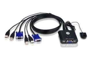 -&nbsp;Aten 2-Port USB VGA Cable KVM Switch with Remote Port Selector