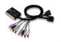 - Aten 2-Port USB DVI / Audio Cable KVM Switch with Remote Port Selector