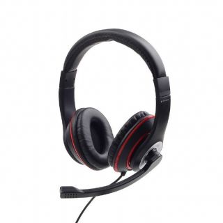 GEMBIRD&nbsp;Stereo headset MHS-03-BKRD Built-in microphone, On-Ear, 3.5 mm, Black colour with red ring