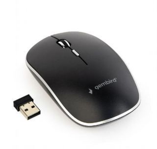 GEMBIRD Silent Wireless Optical Mouse MUSW-4BS-01 USB, Black melns