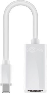 - Goobay 
 
 Mini DisplayPort / HDMI adapter cable 1.1 51729 White, HDMI female Type A , Mini DisplayPort male