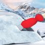 OEM Car snow scraper with glove red