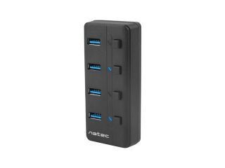 Natec USB 3.0 HUB, Mantis 2, 4-Port, On / Off with AC Adapter