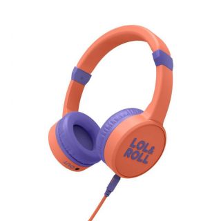 - Lol&Roll Pop Kids Headphones Orange (Music Share, Detachable Cable, 85 dB Volume Limit, Microphone) 