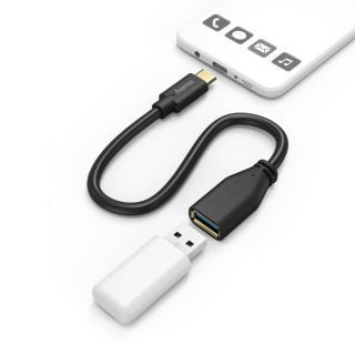 HAMA 00178258 Cable Adapter OTG USB Type-C 15cm, Black
