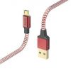 Bezvadu ierīces un gadžeti HAMA 00178288 Reflective Charging / Data Cable, Micro-USB 1.5m Red 