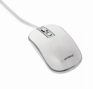 GEMBIRD Optical USB mouse MUS-4B-06-WS White / Silver balts sudrabs