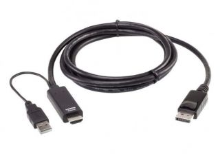 - Aten 2L-7D02HDP True 4K 1.8M HDMI to DisplayPort Cable