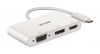 Tīklu ierīces D-Link 3-in-1 USB-C to HDMI / VGA / DisplayPort Adapter DUB-V310	 0.11 m 