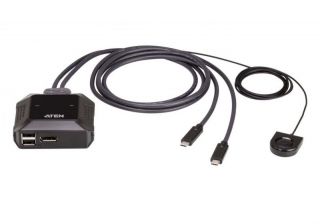 -&nbsp;Aten US3312 2-Port USB-C 4K DisplayPort KVM Switch with Remote Port Selector