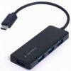 Portatīvie datori&nbsp;GEMBIRD&nbsp;Hubs 4-port USB-C 4xUSB 3.1  Gen 1  Black&nbsp;