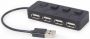 GEMBIRD USB Centrmezgls USB 2.0 4-port Hub with Switches Black