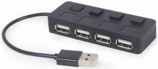 GEMBIRD&nbsp;USB Centrmezgls USB 2.0 4-port Hub with Switches Black