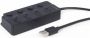 GEMBIRD USB Centrmezgls USB 2.0 4-port Hub with Switches Black