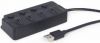 Portatīvie datori&nbsp;GEMBIRD&nbsp;USB Centrmezgls USB 2.0 4-port Hub with Switches Black&nbsp;
