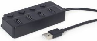 GEMBIRD&nbsp;USB Centrmezgls USB 2.0 4-port Hub with Switches Black