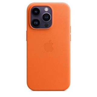 Apple 14 Pro Leather Case with MagSafe Orange oranžs oranžs