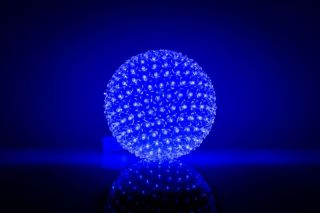 - N / A Bumba ar puķēm 466 300LED D-25cm Blue zils