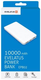 Evelatus Universal 
 Power Bank EPB02 10000mAh 
 White balts