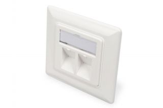 -&nbsp;Digitus | Wallplate for Keystone Modules, German type, middle plate 50x50 mm, frame 80x80 mm | DN-93801-1