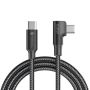 Cable USB C to USB C F-Energy QC4.0 PD 3A 60W Cafule 90° 1,2 m CC-1Deg black